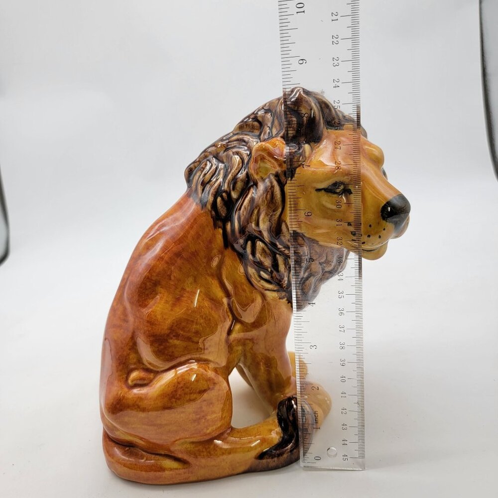 Vintage Italian Art Pottery Lion Figurine Statue - Picture 8 of 9